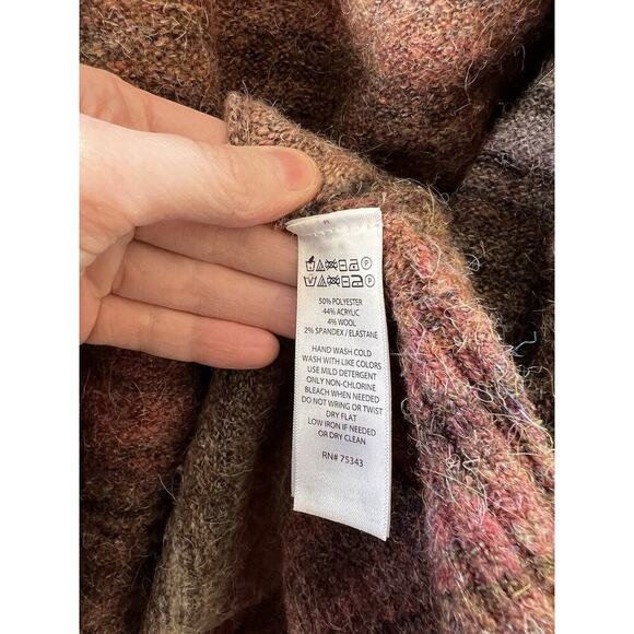 Max Studio Women’s Open Knit Wool Blend Cardigan Size XL Multicolor Rainbow Cozy - Picture 5 of 8